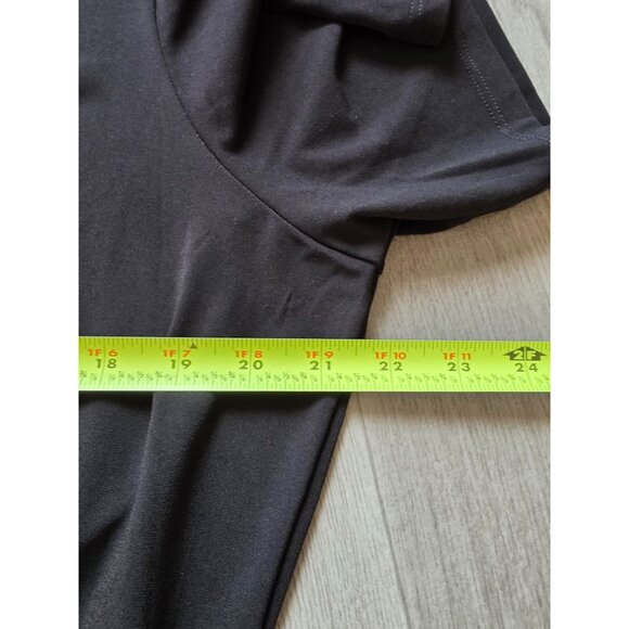 Susan Graver Black Short Sleeve Wrap Style Midi Dress Size XL - Picture 6 of 7